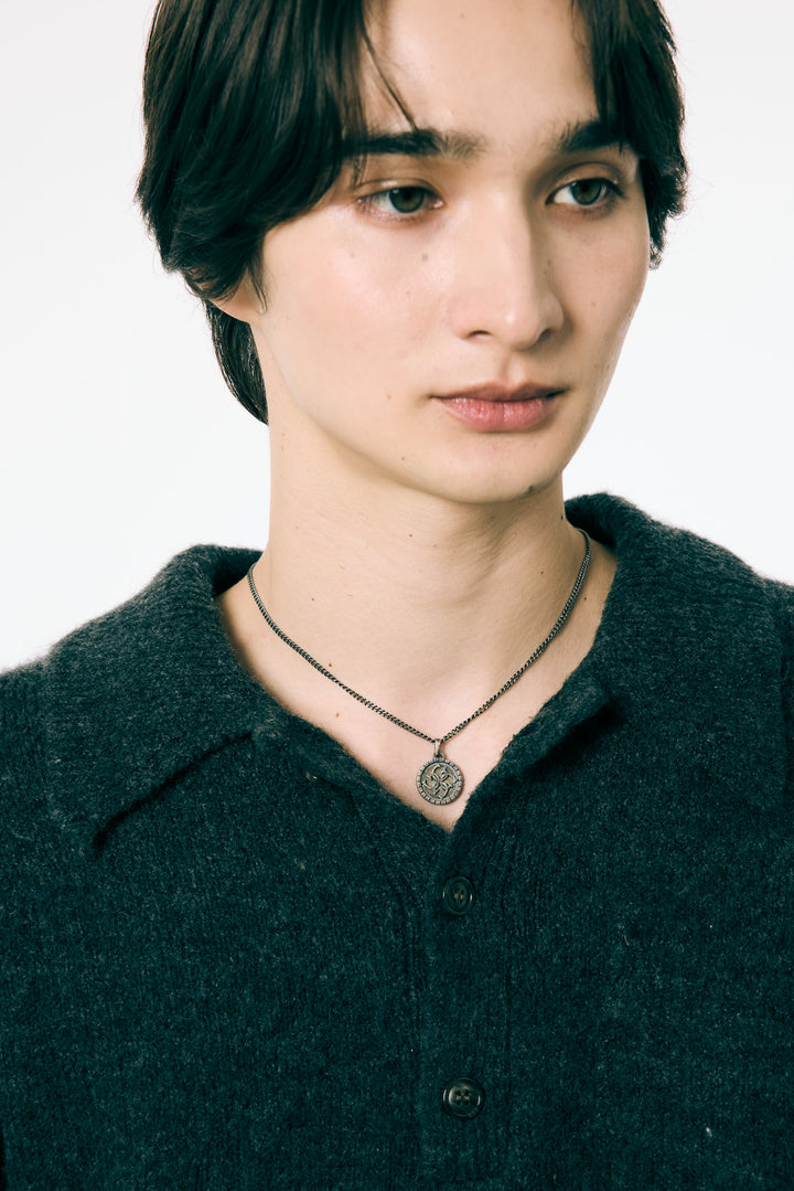 Cross Coin necklace 【SMOKED SILVER】