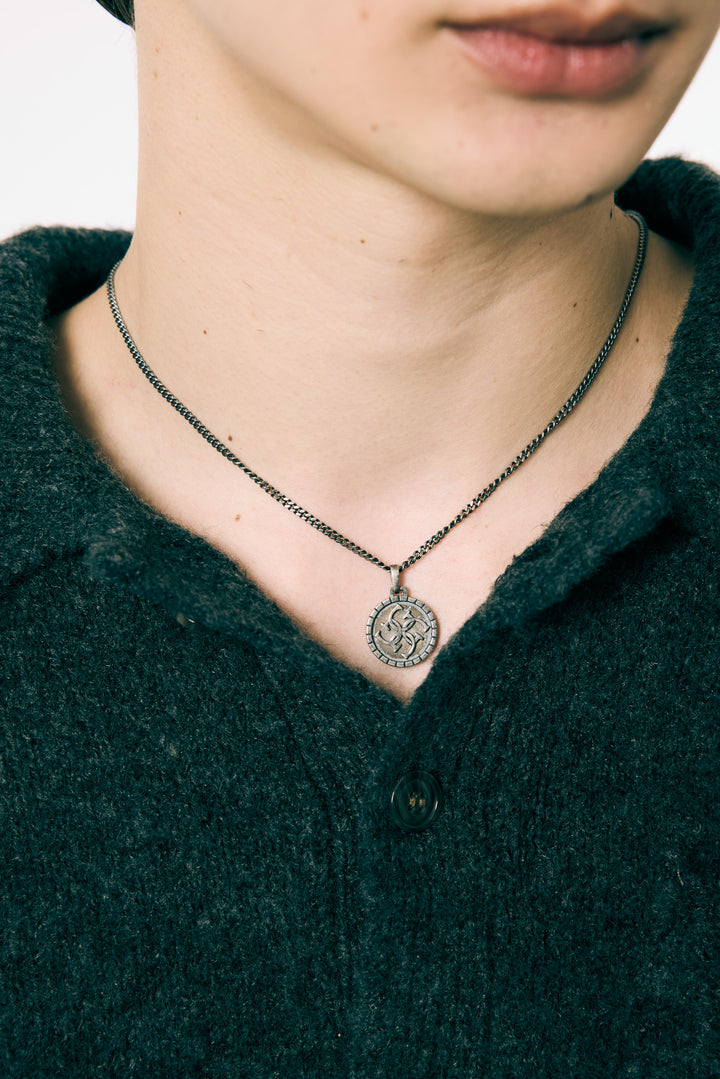 Cross Coin necklace 【SMOKED SILVER】