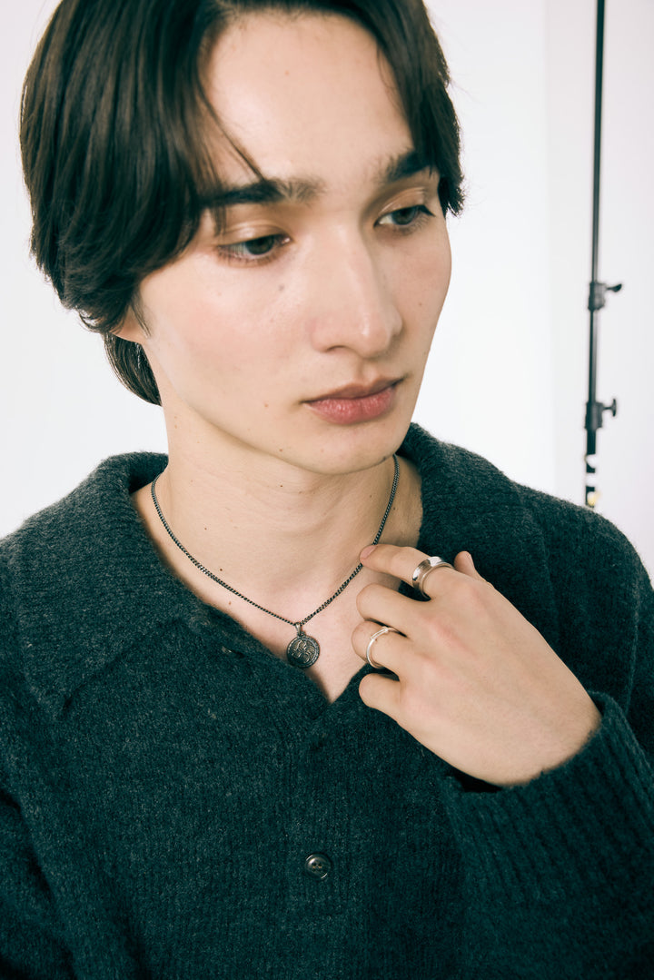 Cross Coin necklace 【SMOKED SILVER】