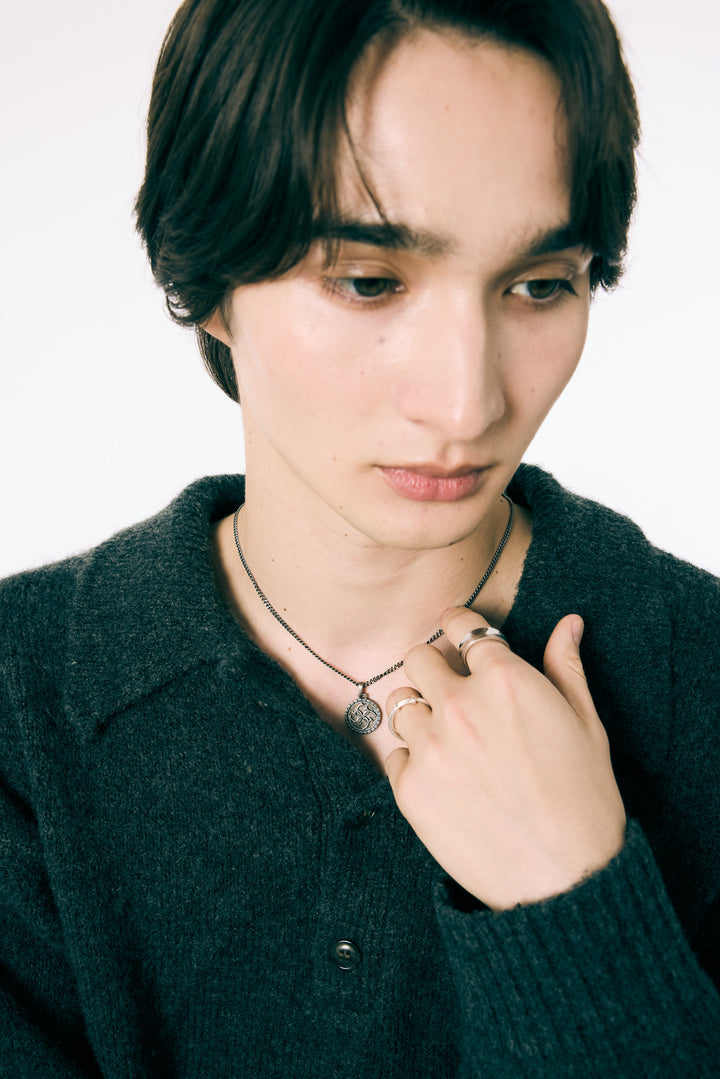 Cross Coin necklace 【SMOKED SILVER】