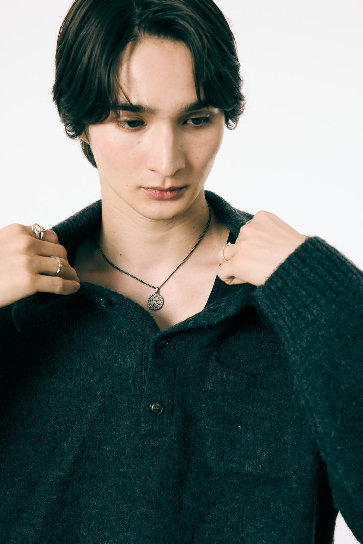 Cross Coin necklace 【SMOKED SILVER】