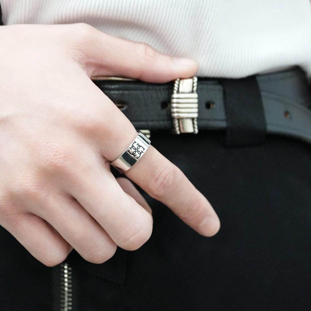 Cross logo ring【BLACK logo】