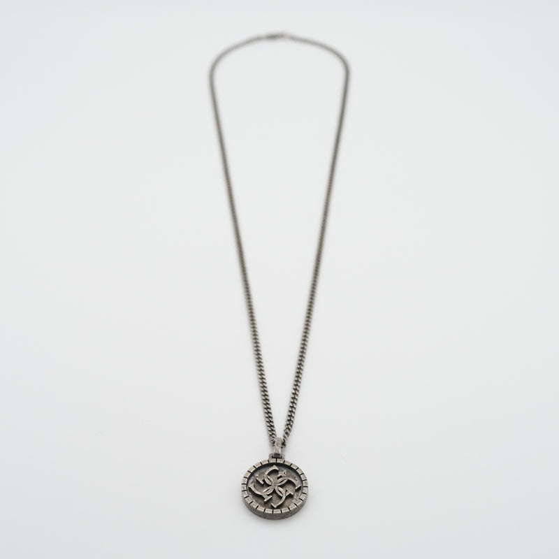 Cross Coin necklace 【SMOKED SILVER】