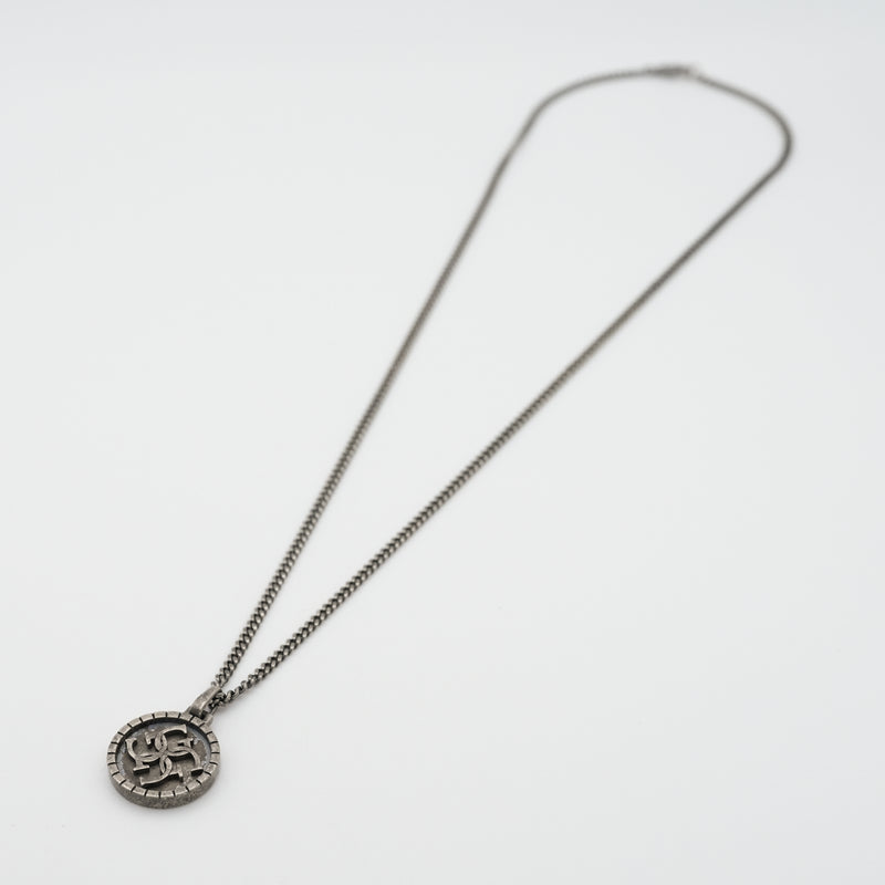 Cross Coin necklace 【SMOKED SILVER】