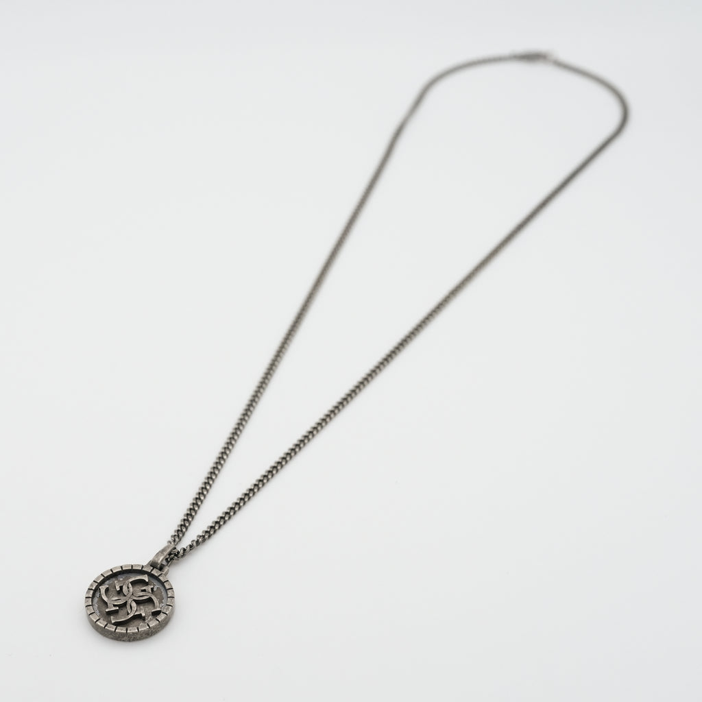 [韓国人気ジュエリー] nff bliss coin necklace-silver Cross Coin necklace 【SMOKED SILVER】 – GRAiL