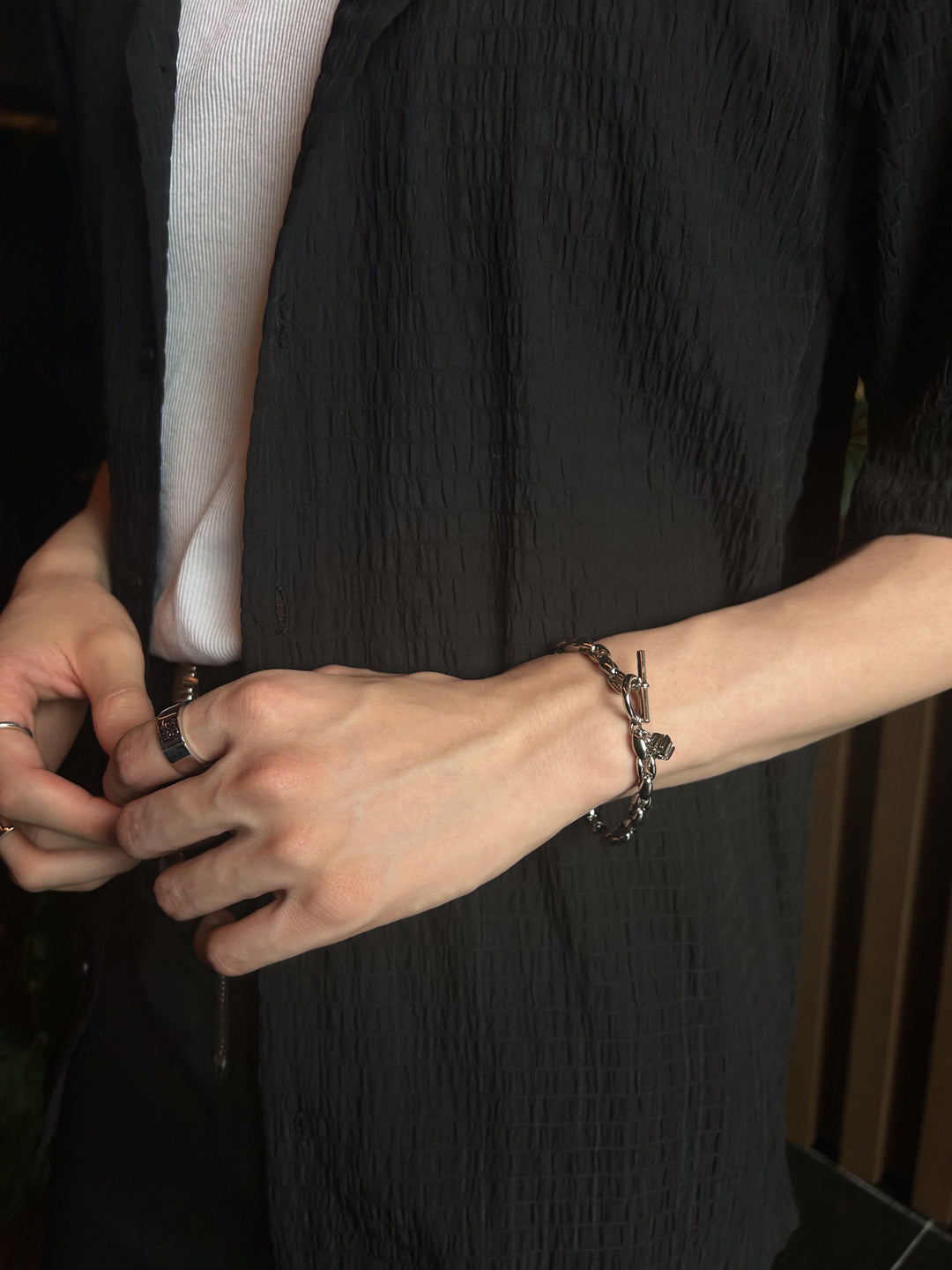 Cross logo ring【BLACK logo】