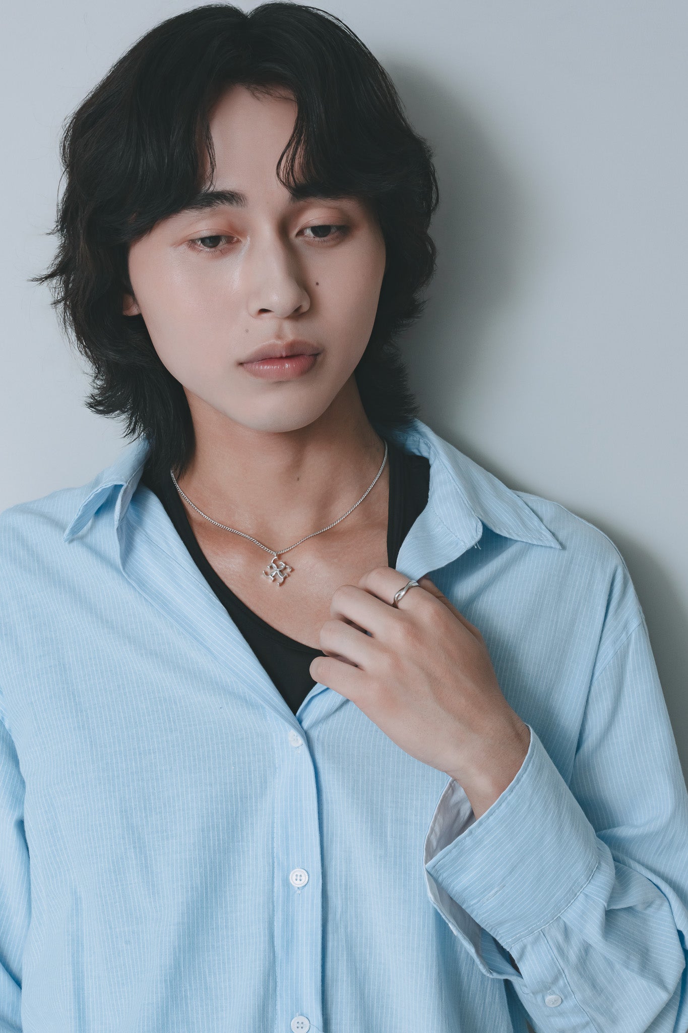Cross logo necklace - white silver – GRAiL