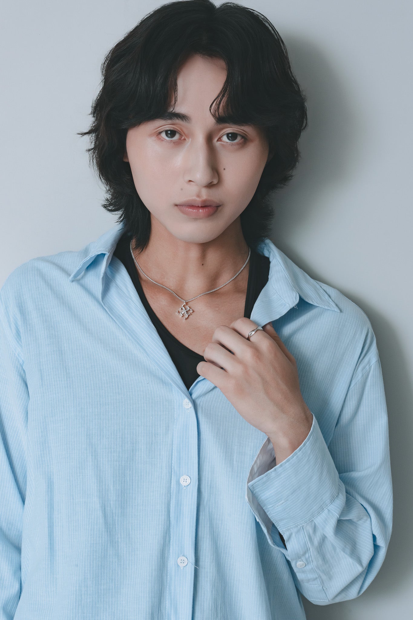 cross logo necklace - white silver – GRAiL