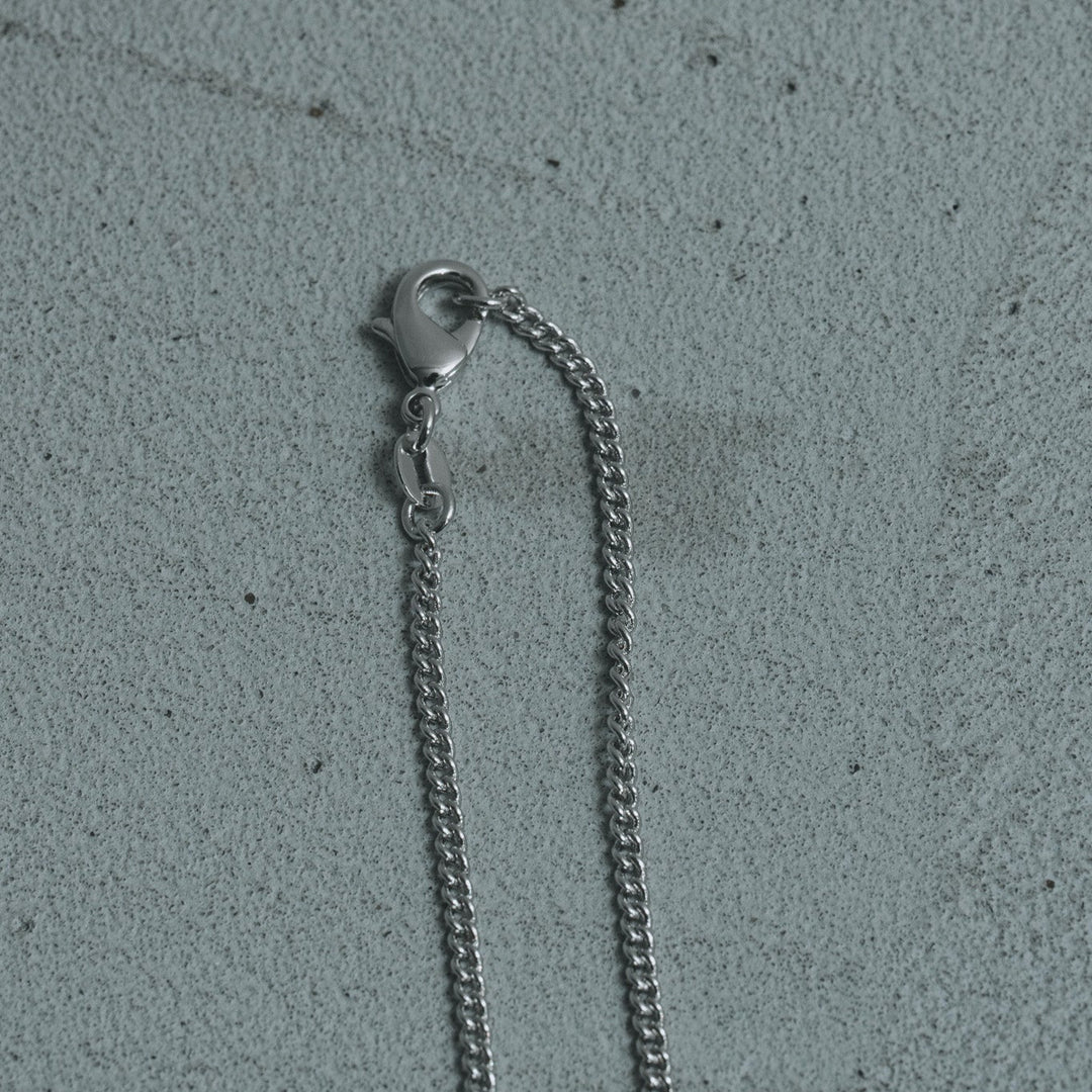 Cross logo necklace - white silver